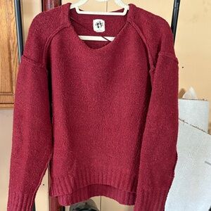 Elegant Burgundy V-Neck Sweater